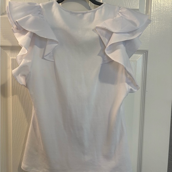 Boston Proper White Ruffled Blouse - Picture 3 of 3